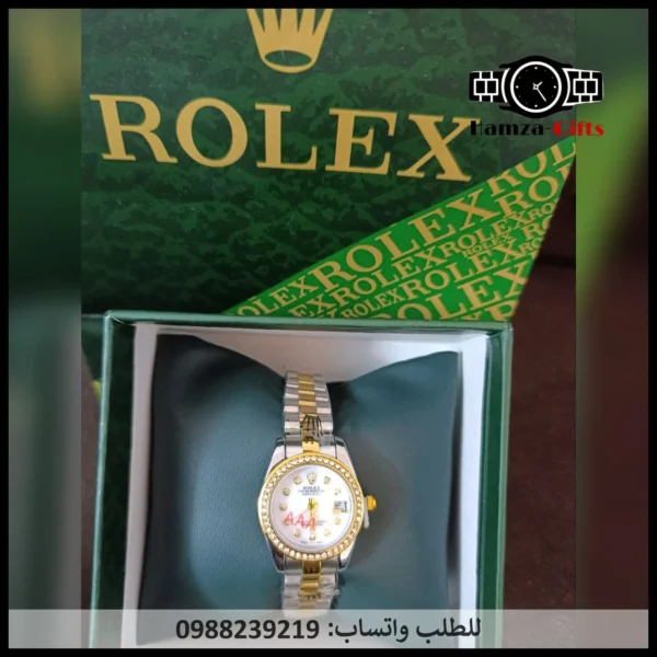 ساعة رولكس مينا أبيض