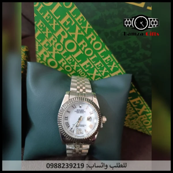 ساعة رولكس لون فضي