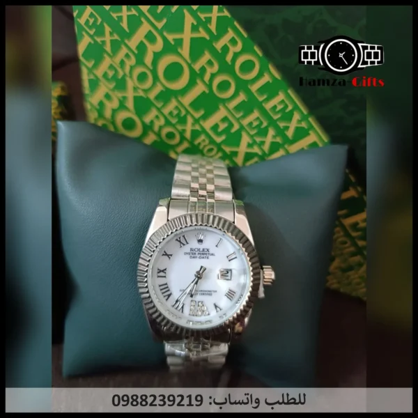 ساعة رولكس لون فضي