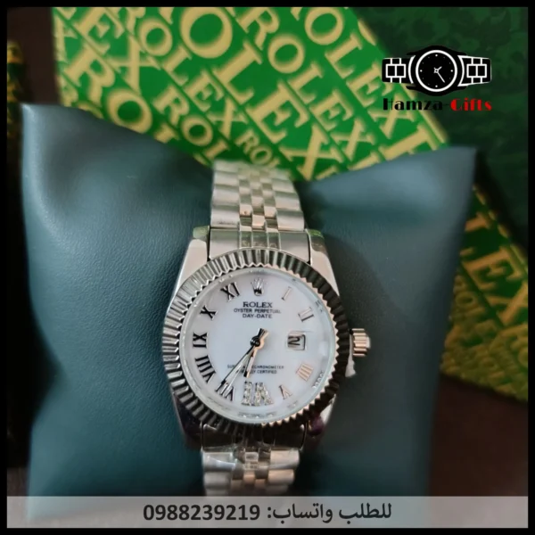 ساعة رولكس لون فضي