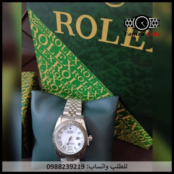 ساعة رولكس لون فضي