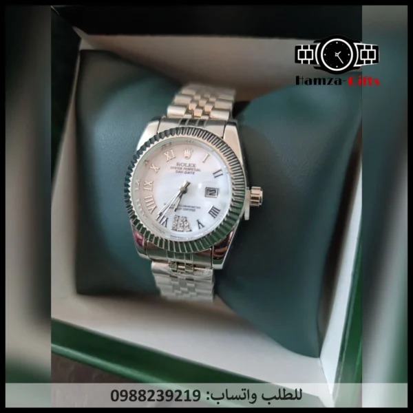 ساعة رولكس لون فضي