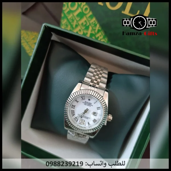 ساعة رولكس لون فضي