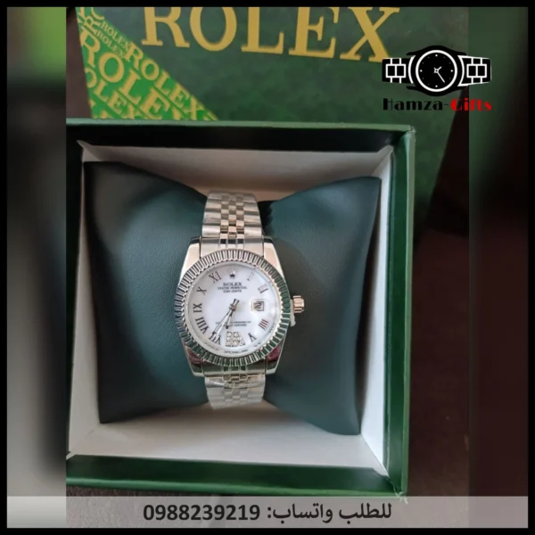 ساعة رولكس لون فضي
