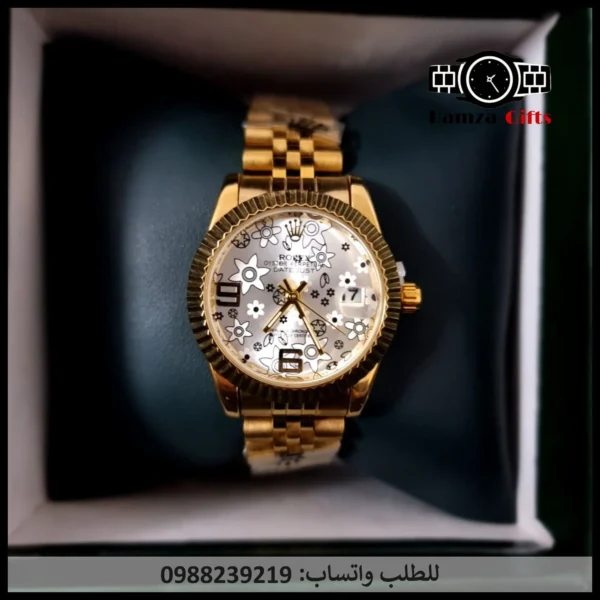 ساعه رولكس ذهبيه نسائيه
