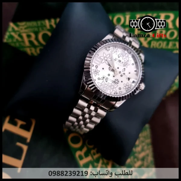 ساعة رولكس نسائي فضي