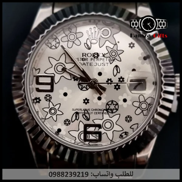 ساعة رولكس نسائي فضي